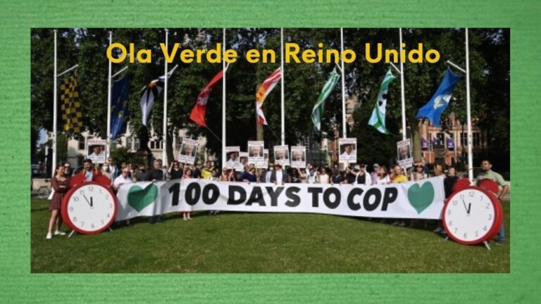 imagen protestas en Reino Unido 100 días antes de la COP