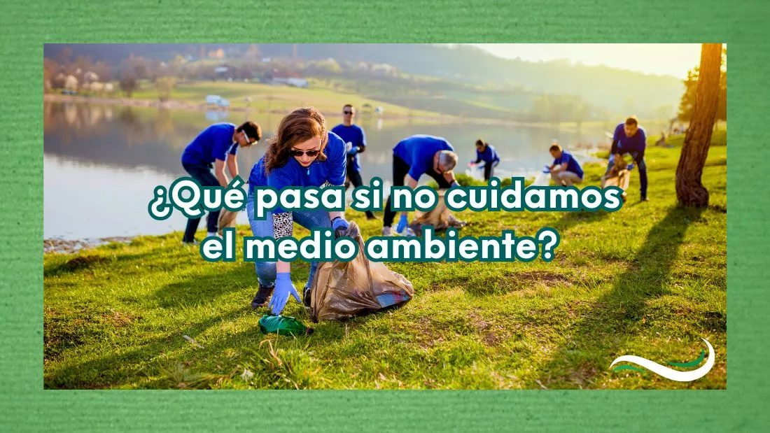 Personas recogiendo basura junto a un lago para proteger el medio ambiente.