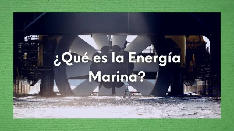 ¿Qué es la energía marina? Descubriendo el poder del océano: la energía del mar y su rol en el futuro sostenible 8 Foto de una instalación de energía marina con la pregunta sobre impresa en letras de color blanco: ¿Qué es la energía marina?