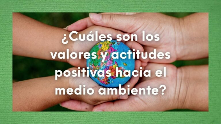 ¿Qué valores consideras importantes para el cuidado del medio ambiente? 25 Foto de unas manos de niño y de adultos con una bola del mundo entre ellas, con la pregunta sobre escrita en letras de color blanco: ¿Cuáles son los valores y actitudes positivas hacia el medio ambiente?